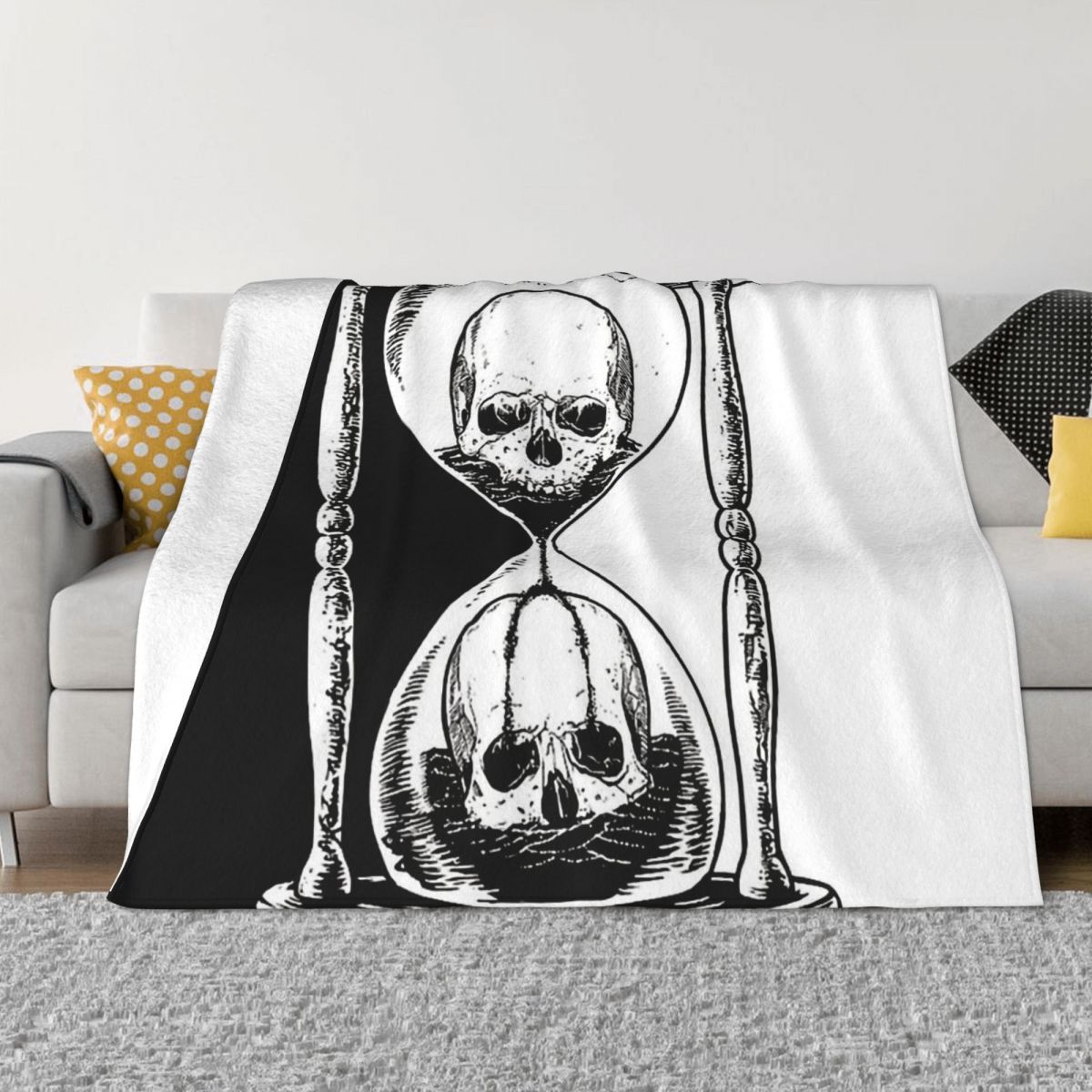 Meme Blanket Flannel Decoration Unus Annus Skull Merch Portable Home Bedspread - Unus Annus Store